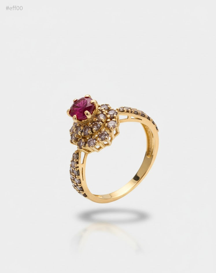 Crimson Halo Cocktail Ring-RDJSR06