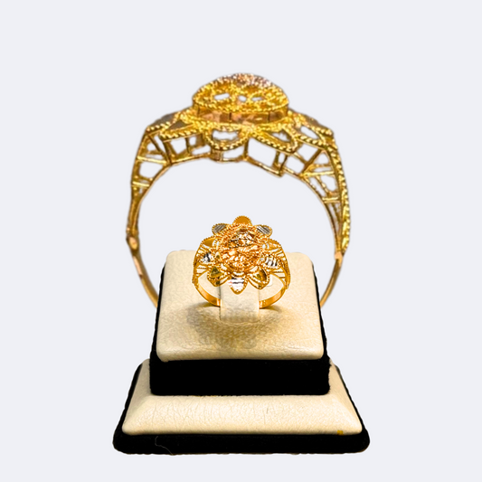 Elegant Floral Gold Ring-RDJWR01