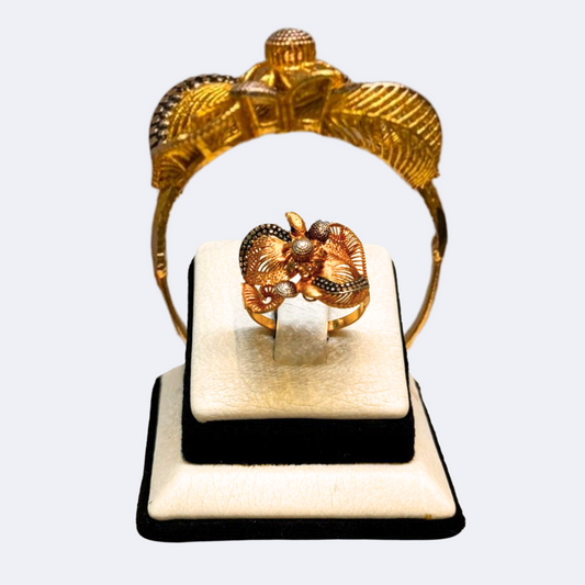 Leaf Motif Gold Ring-RDJWR10