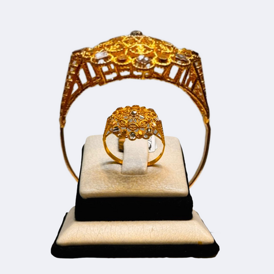 Floral Cluster Gold Ring-RDJWR09