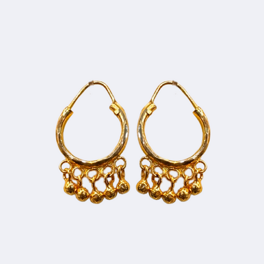 Lotus Drop Gold Earrings-RDJE08