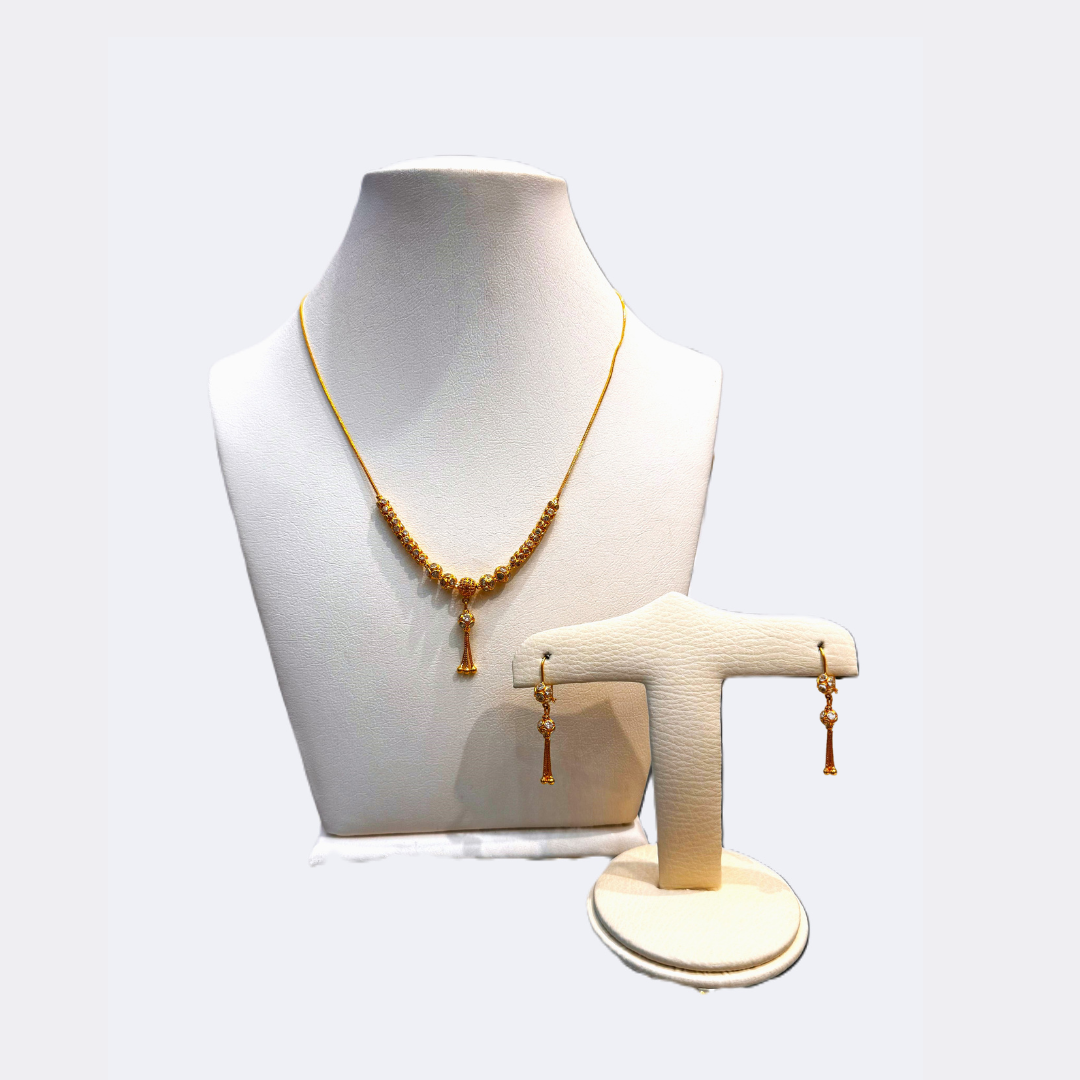 Golden Petal Mala Set-RDJMS06