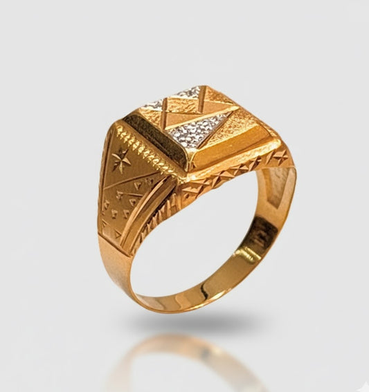 Royal Geometric Gold Ring-RDJMR04