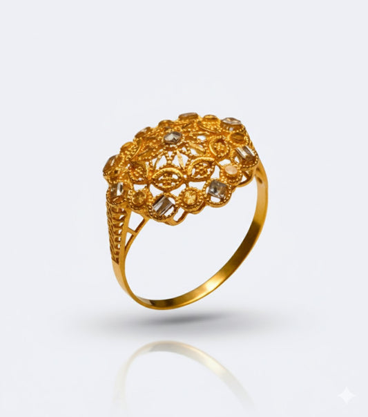 Floral Cluster Gold Ring-RDJWR09