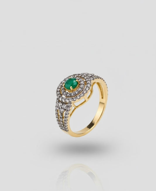 Emerald Vortex Diamond Ring-RDJSR08