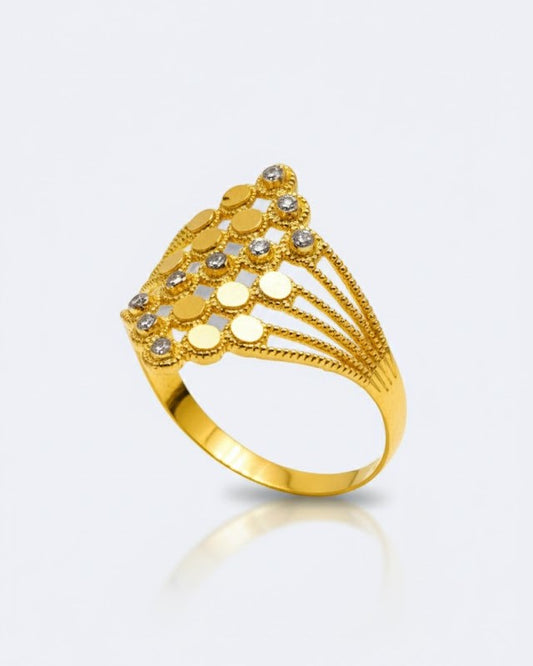 Modern Geometric Gold Ring-RDJWR02